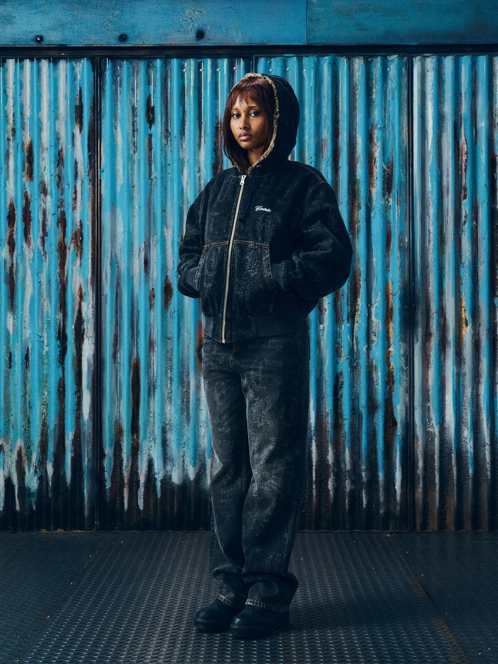 CORTEIZ OLD ENGLISH CAMO WORK JACKET BLACK WASHED