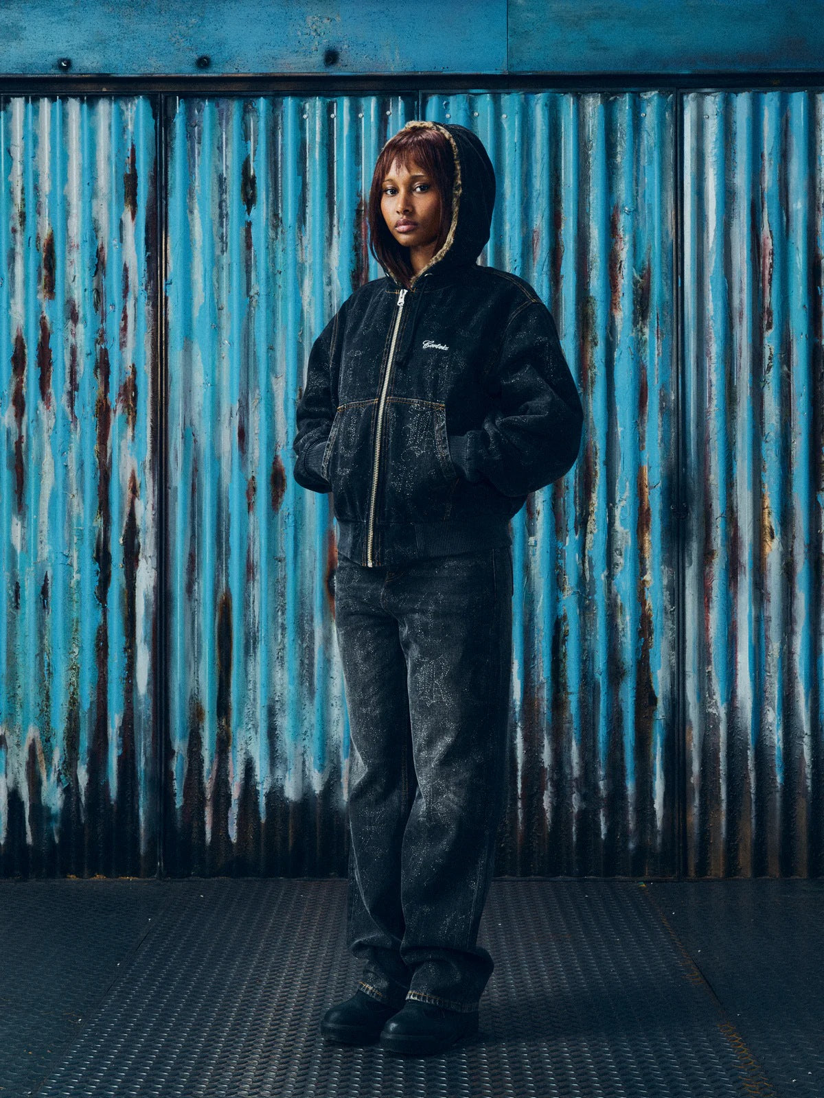 CORTEIZ OLD ENGLISH CAMO WORK JACKET BLACK WASHED