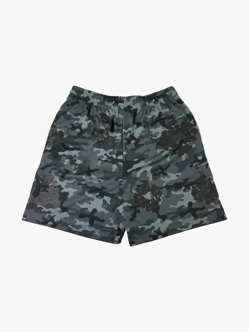 DENIM TEARS CAMO COTTON WREATH MESH SHORTS BLACK DENIM TEARS The Hype Company