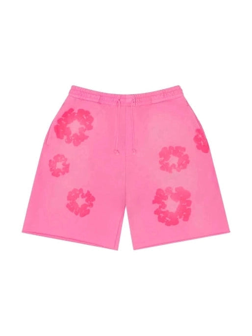 DENIM TEARS MONO COTTON WREATH SHORTS PINK DENIM TEARS The Hype Company