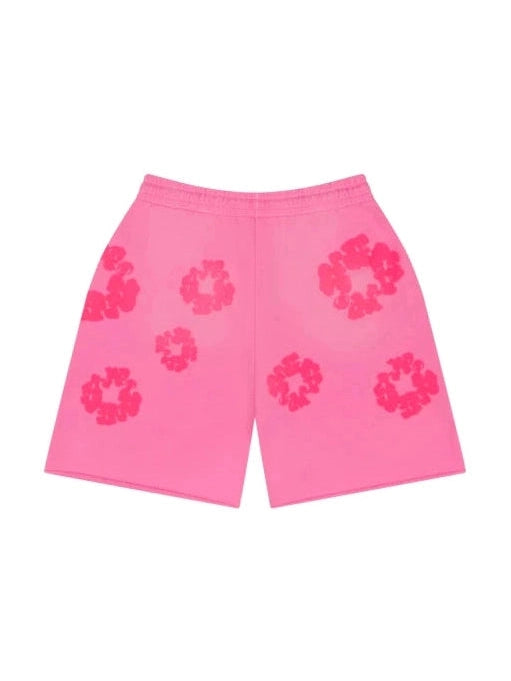 DENIM TEARS MONO COTTON WREATH SHORTS PINK DENIM TEARS The Hype Company