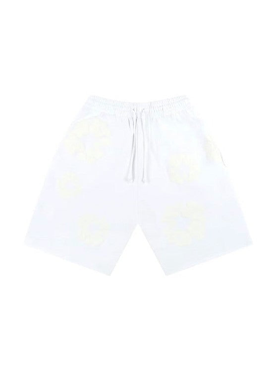 DENIM TEARS MONO COTTON WREATH SHORTS WHITE DENIM TEARS The Hype Company