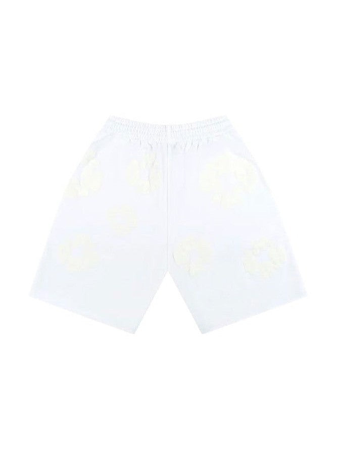 DENIM TEARS MONO COTTON WREATH SHORTS WHITE DENIM TEARS The Hype Company