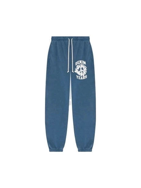 DENIM TEARS PEACE LOGO BLUE SWEATPANTS DENIM TEARS The Hype Company