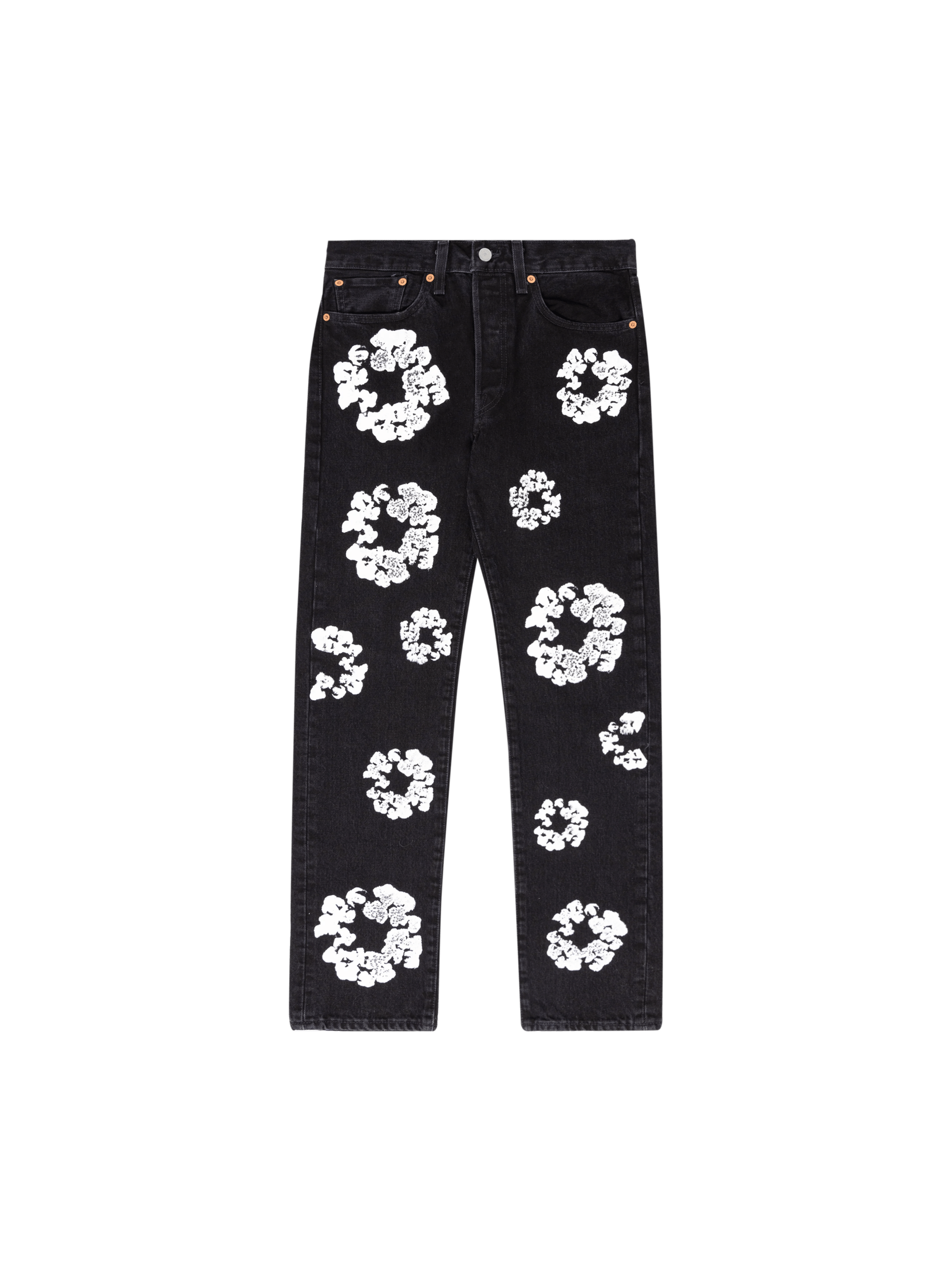 DENIM TEARS THE COTTON WREATH JEANS BLACK