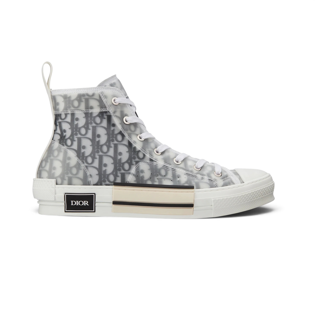 Zapatilla alta The Hype Company DIOR B23 con motivo Oblique en denim gris y paneles transparentes