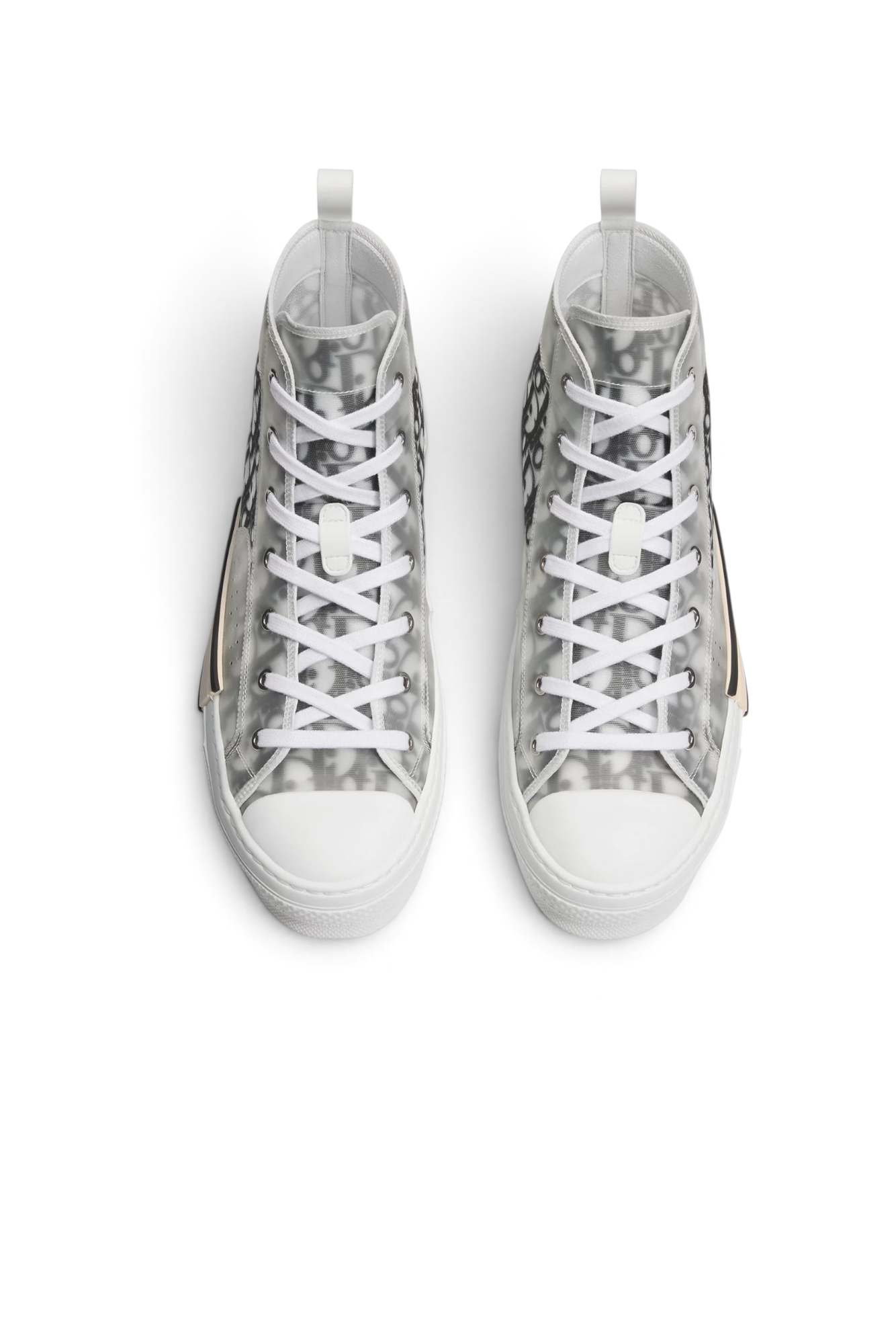 Zapatillas altas The Hype Company Dior B23 con motivo Oblique gris y blanco y paneles laterales transparentes