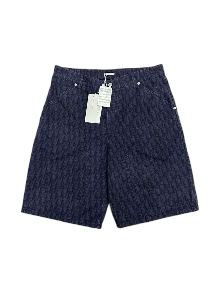DIOR CARPENTER OBLIQUE SHORTS BLUE