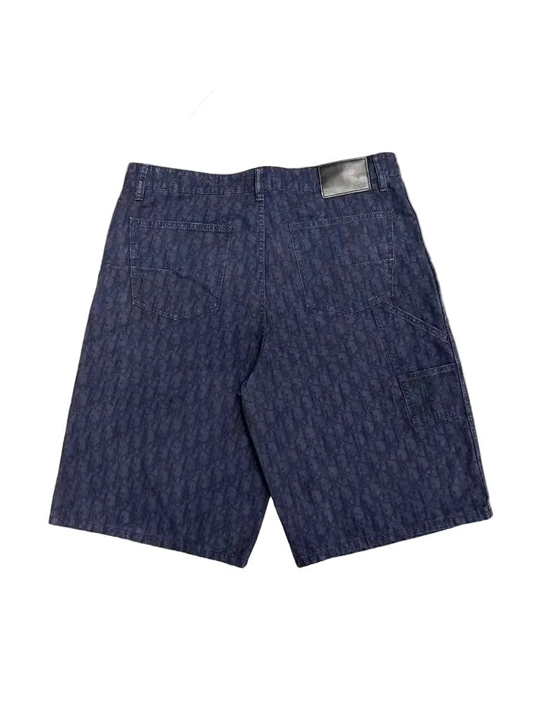 DIOR CARPENTER OBLIQUE SHORTS BLUE