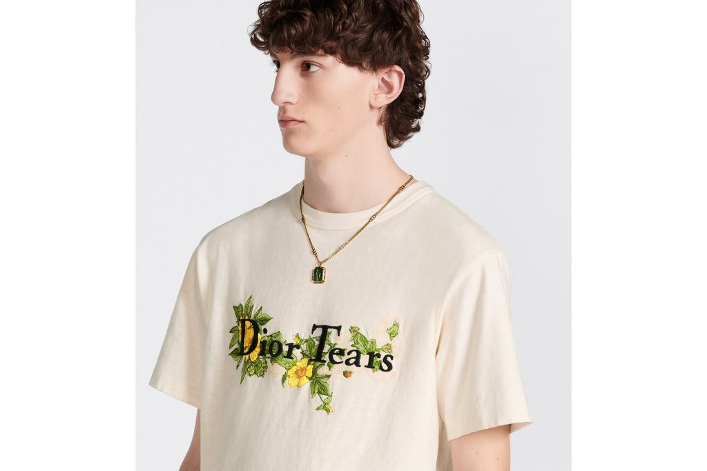 DIOR X DENIM TEARS RELAXED-FIT LOGO T-SHIRT WHITE CREAM SS23
