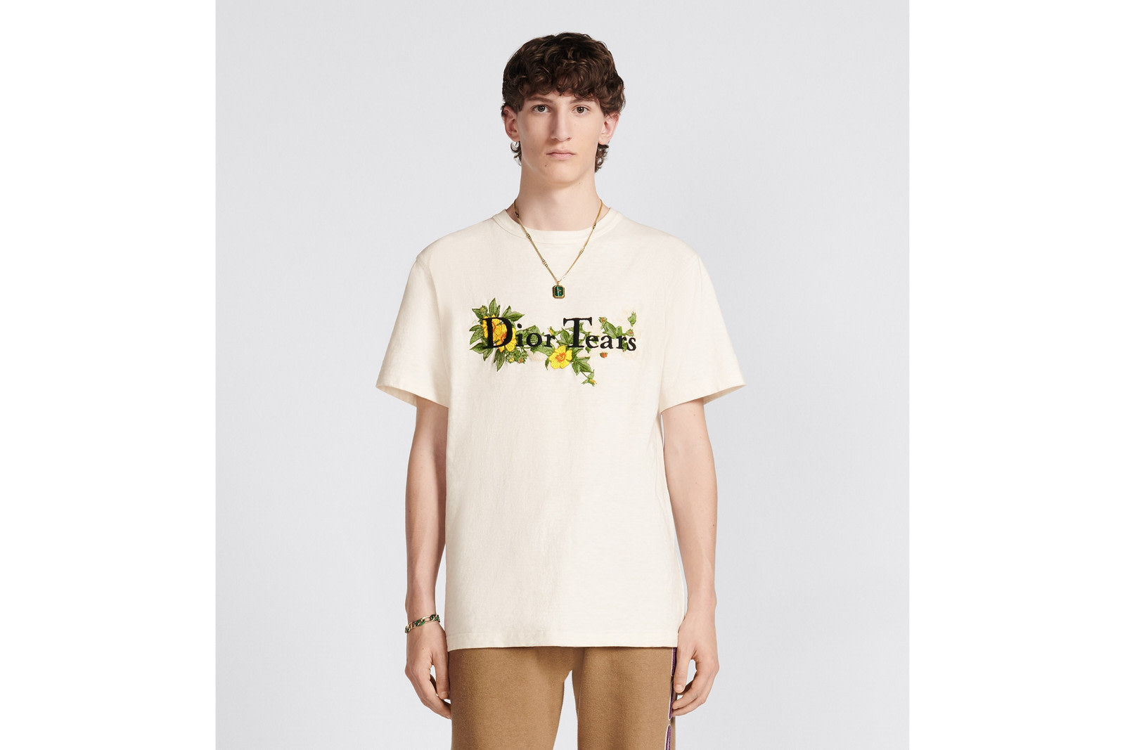 DIOR X DENIM TEARS RELAXED-FIT LOGO T-SHIRT WHITE CREAM SS23