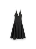 AMI PARIS MAXI GREY LOW WAISTED WOOL DRESS