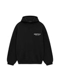 FEAR OF GOD ESSENTIALS BLACK WHITE LOGO HOODIE FW24 CONSIG ESSENTIALS The Hype Company