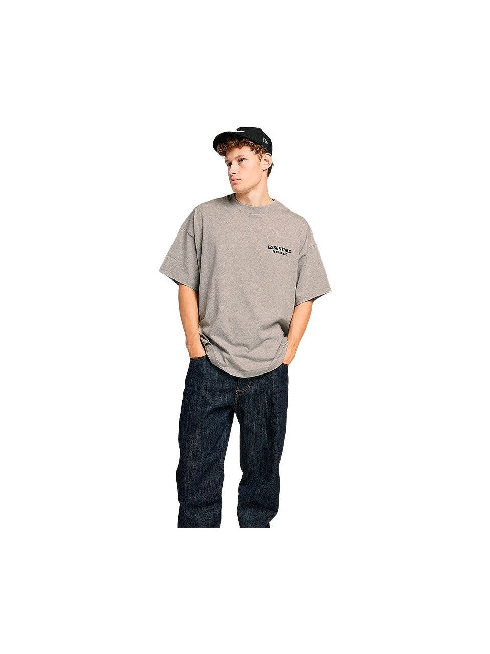 FEAR OF GOD ESSENTIALS DARK HEATHER OATMEAL TEE ESSENTIALS The Hype Company