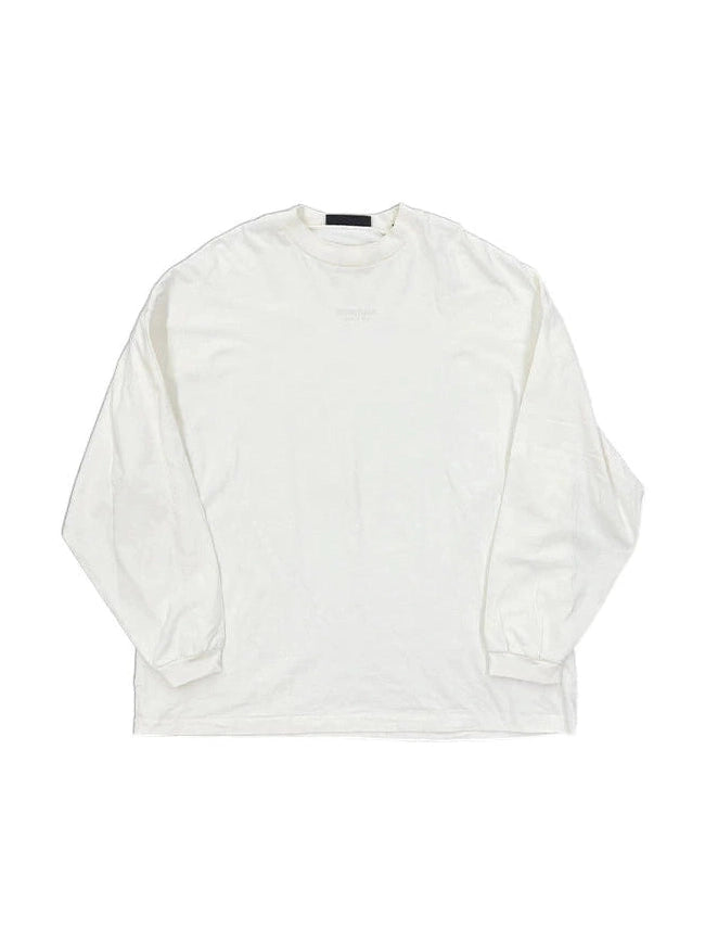 FEAR OF GOD ESSENTIALS MINI LOGO WHITE LONG SLEEVE ESSENTIALS The Hype Company