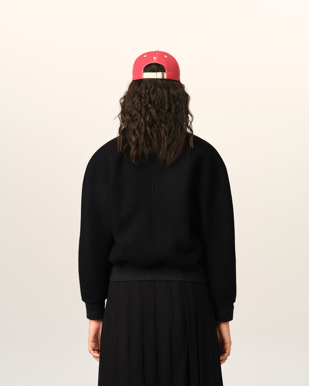 AMI PARIS SHORT BLACK DOUBLE BREASTED WOOL BOMBER — vista 5