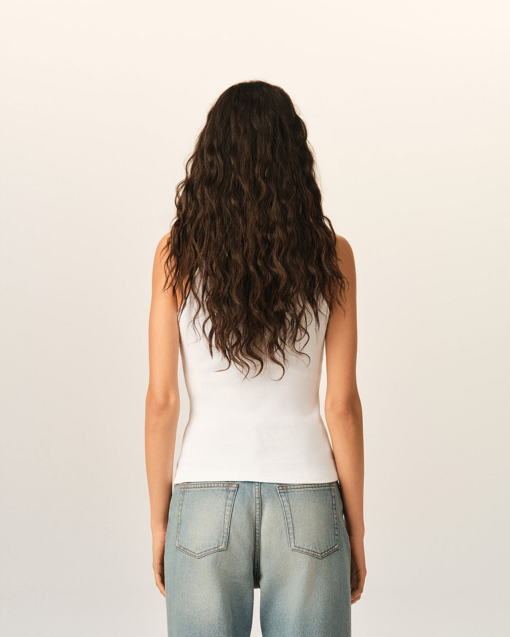 AMI PARIS WHITE COTTON AMI DE COEUR TANKTOP — vista 5