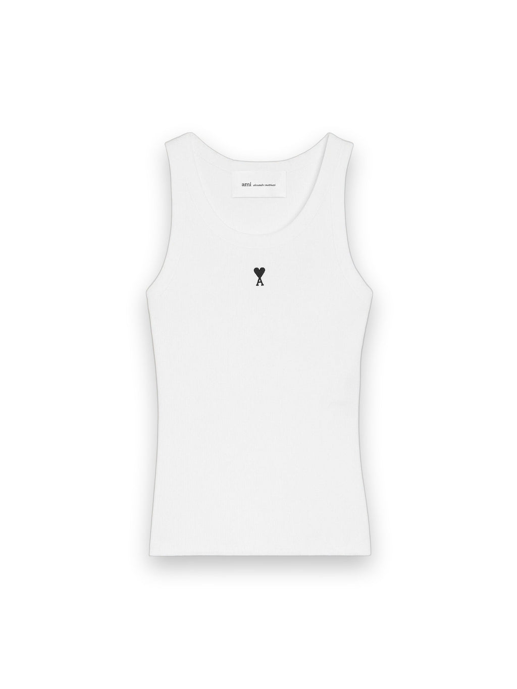 AMI PARIS WHITE COTTON AMI DE COEUR TANKTOP
