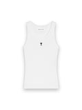 AMI PARIS WHITE COTTON AMI DE COEUR TANKTOP
