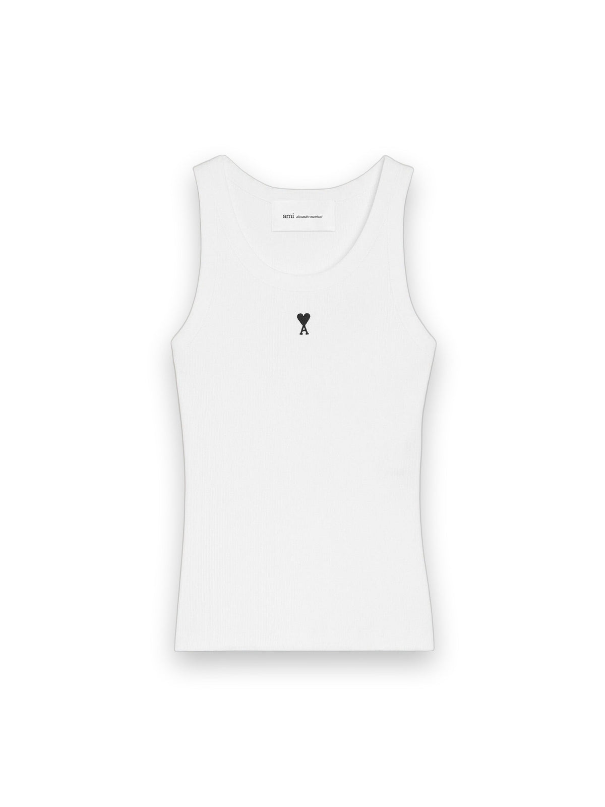 AMI PARIS WHITE COTTON AMI DE COEUR TANKTOP