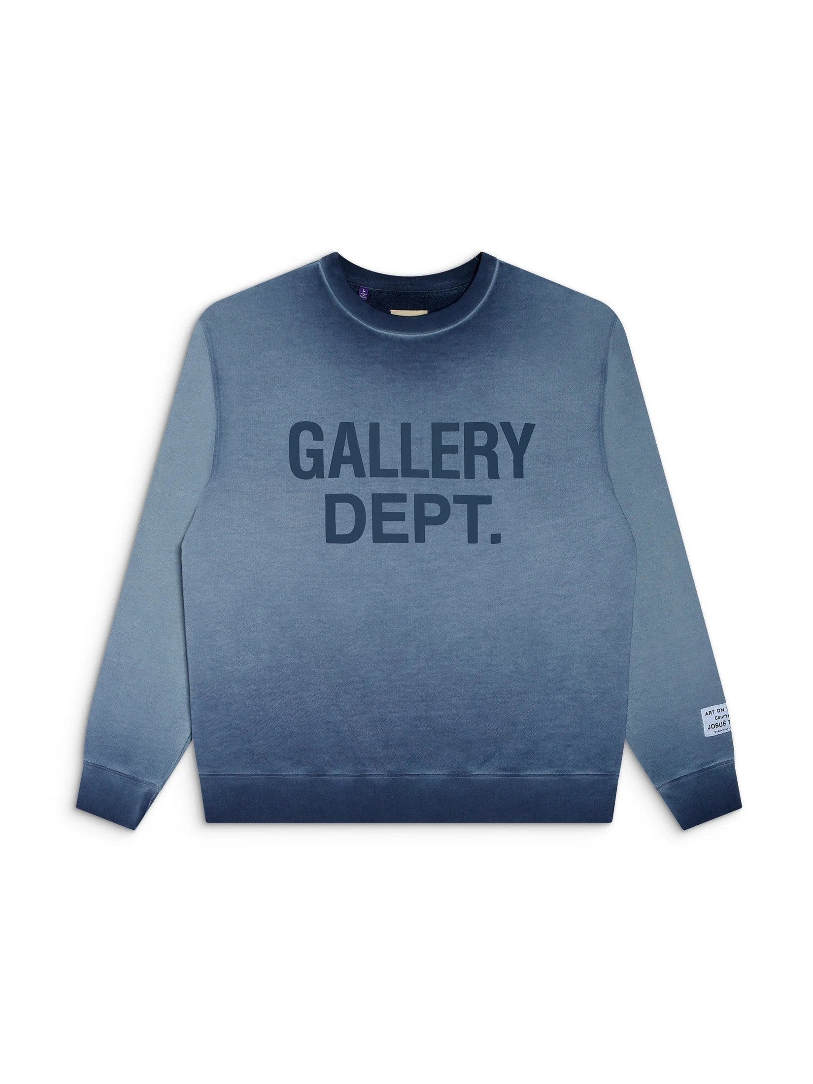 GALLERY DEPT BLUE BASIC CREWNECK EMBROIDERED