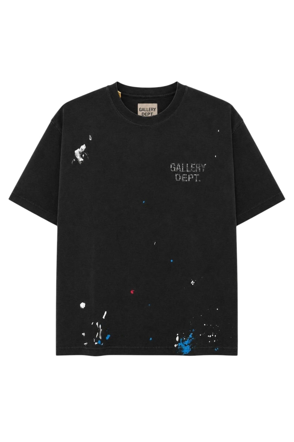 GALLERY DEPT. WASHED BLACK PAINT SPLATTERED T-SHIRT