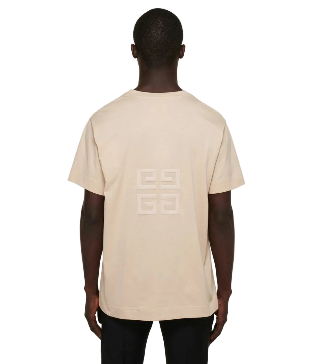 GIVENCHY 4G EMBROIDERED LOGO BEIGE TEE