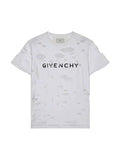 GIVENCHY CUTTED OUT LOGO WHITE TEE GIVENCHY The Hype Company