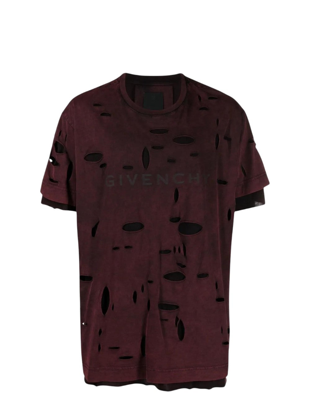 GIVENCHY CUTTED OUT LOGO WINE T SHIRT