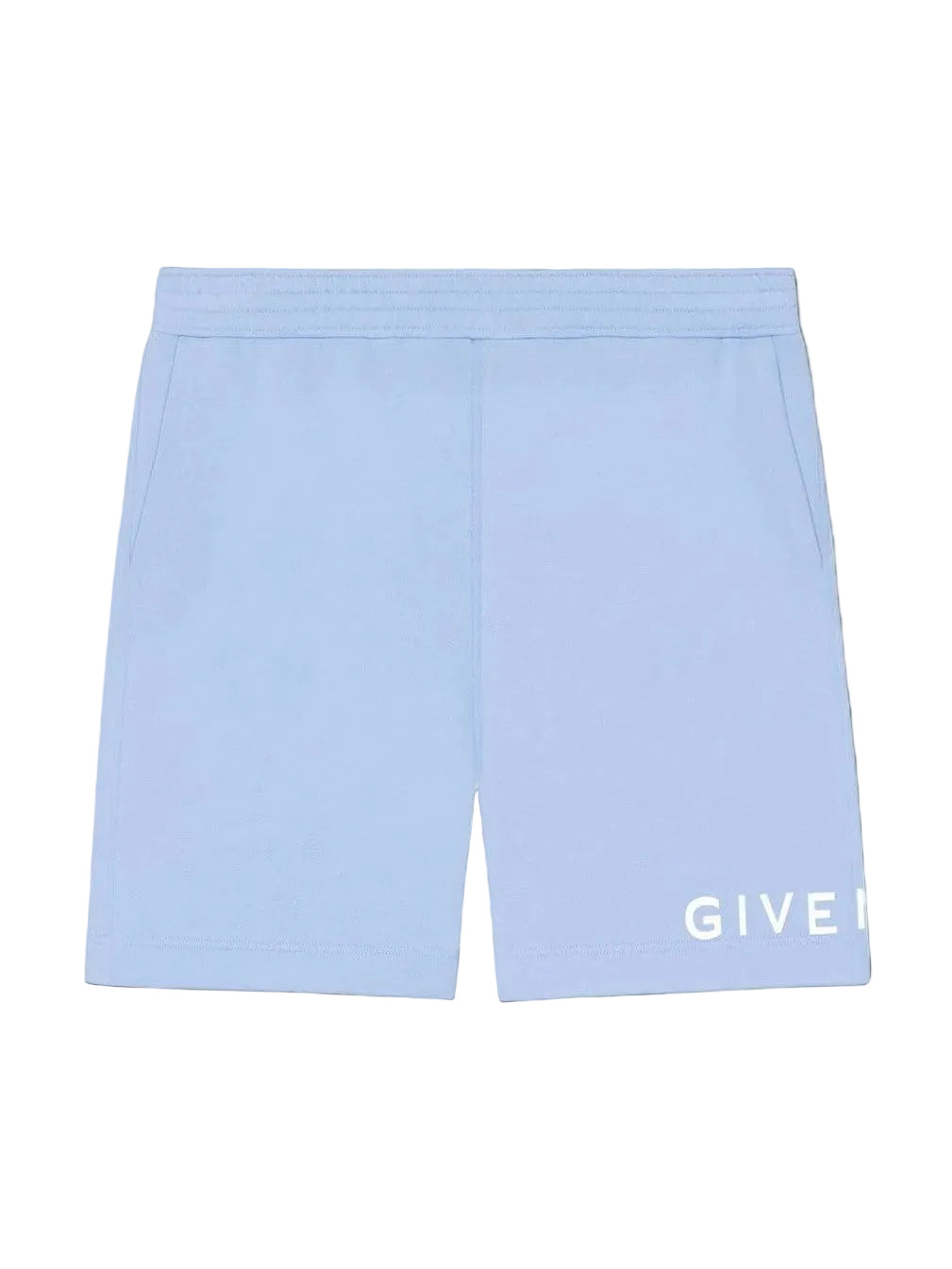 GIVENCHY LIGHT BLUE LOGO COTTON SHORTS