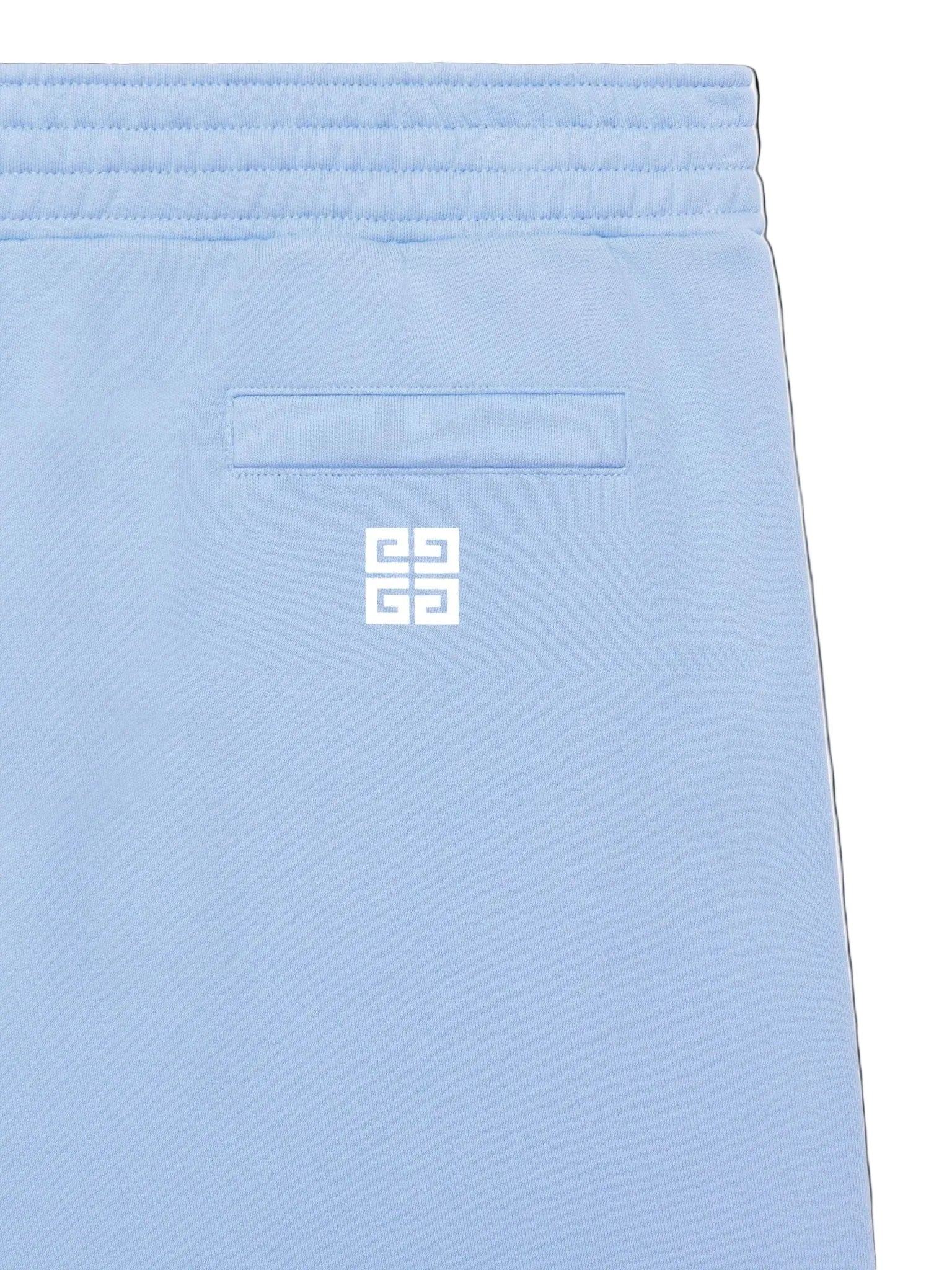 GIVENCHY LIGHT BLUE LOGO COTTON SHORTS