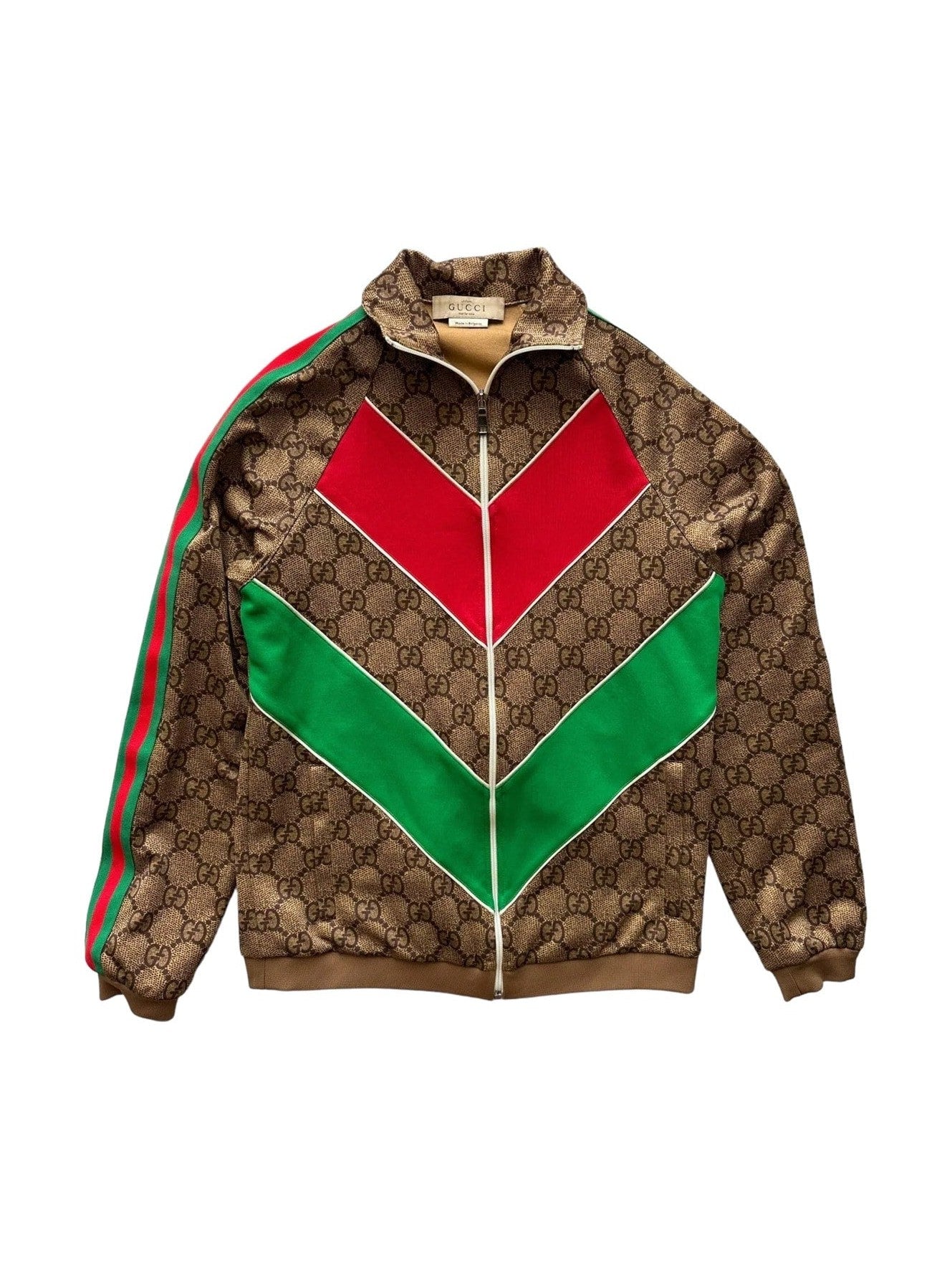 GUCCI GG MONOGRAM LOGO BROWN STRIPED JACKET GUCCI The Hype Company