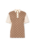 GUCCI STRIPED MONOGRAM PLACKET POLO SHIRT GUCCI The Hype Company