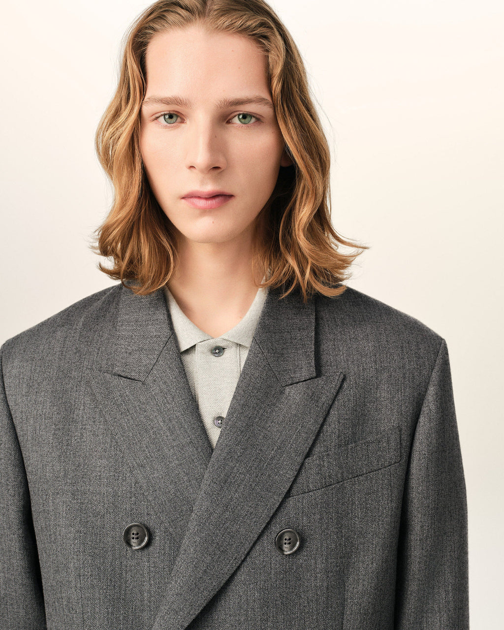 AMI PARIS GREY DOUBLE BREASTED WOOL BLAZER — vista 4