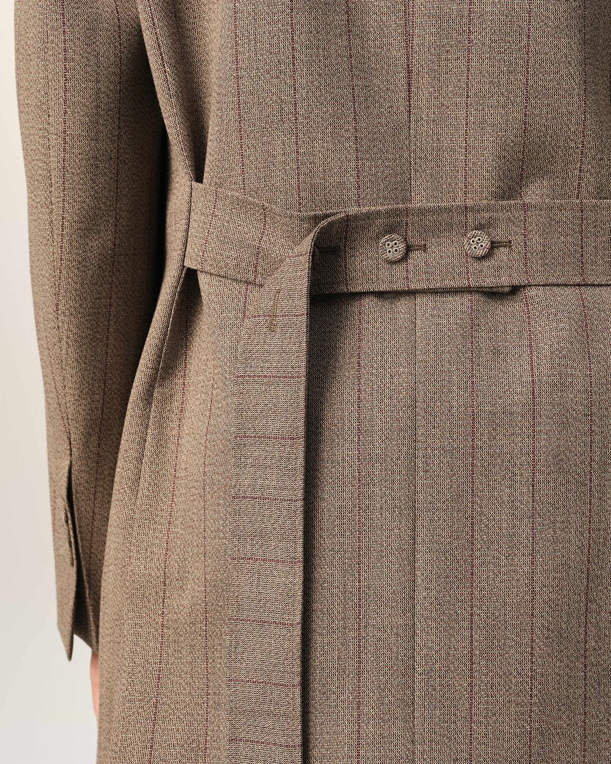 AMI PARIS BROWN DOUBLE BREASTED STRIPED WOOL BLAZER — vista 4