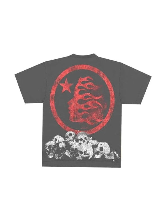 HELLSTAR CROWNED SKULL RHINESTONES GREY TEE HELLSTAR The Hype Company