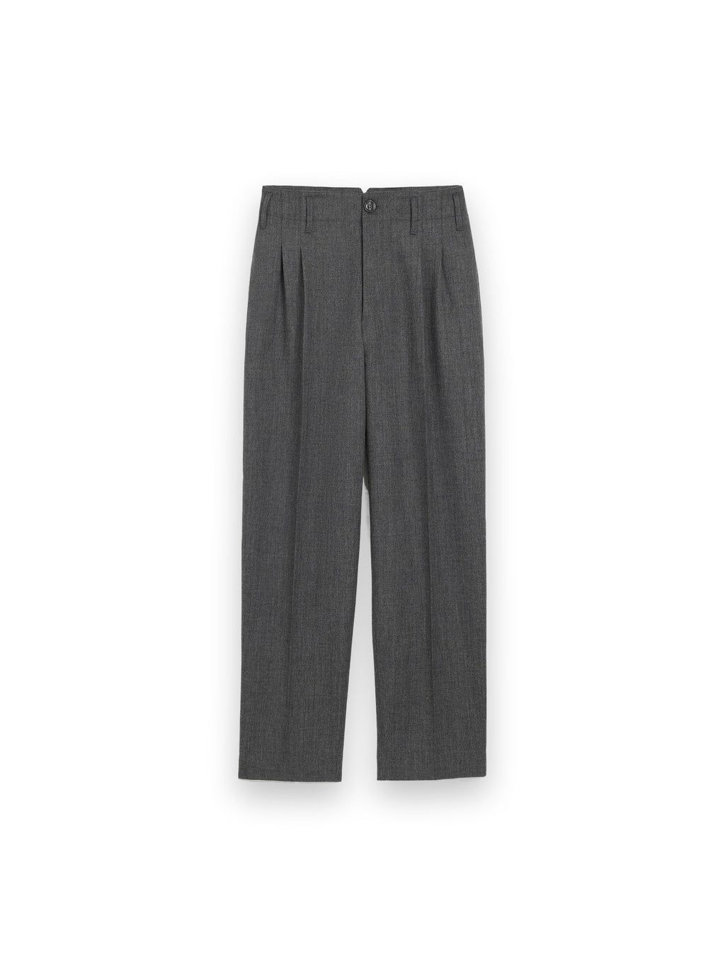 AMI PARIS GREY TWO-PLEATS WOOL TROUSERS