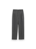 AMI PARIS GREY TWO-PLEATS WOOL TROUSERS