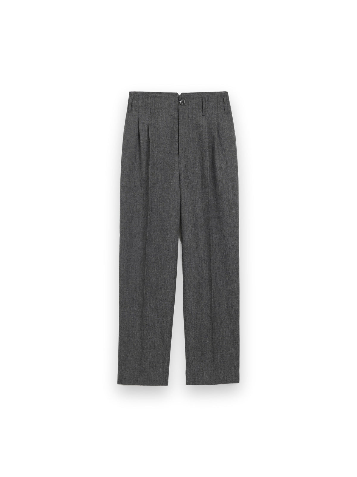 AMI PARIS GREY TWO-PLEATS WOOL TROUSERS