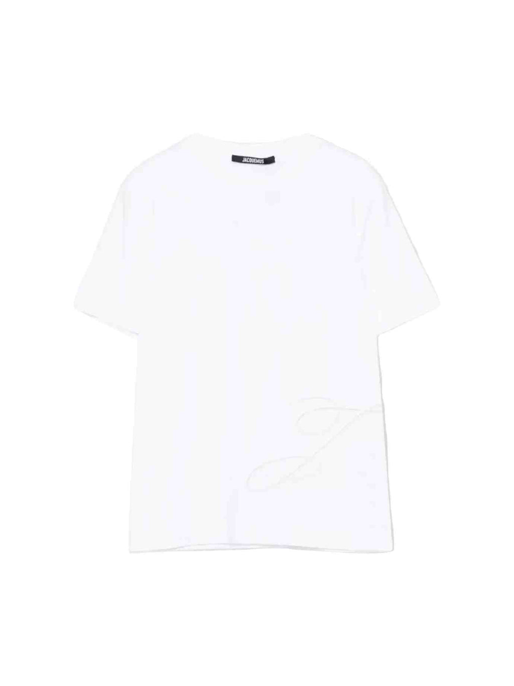 JACQUEMUS BIG J EMBROIDERED WHITE T-SHIRT