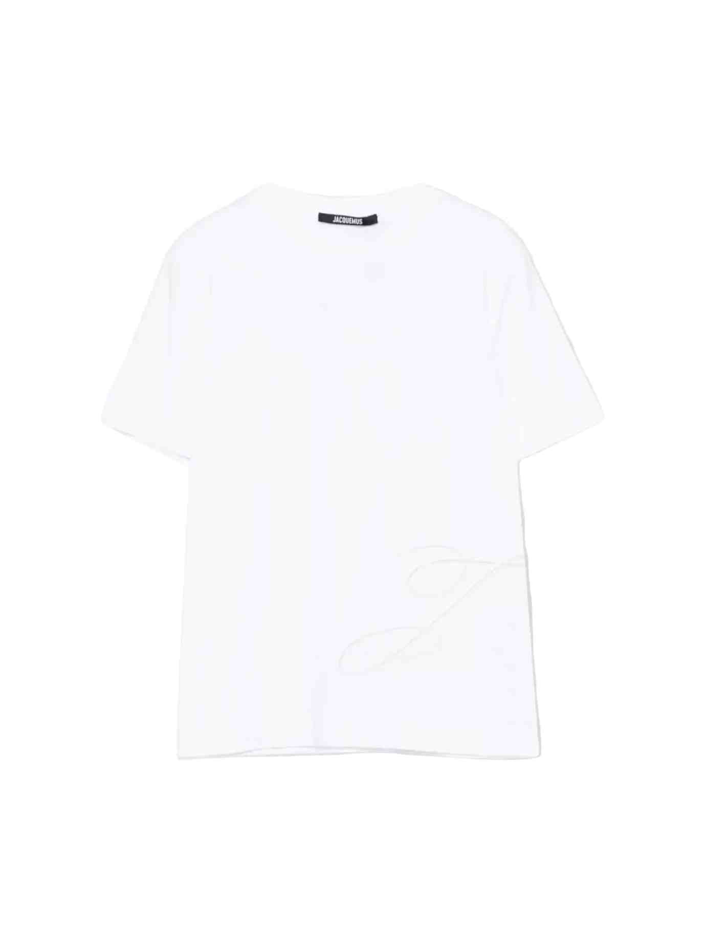 JACQUEMUS BIG J EMBROIDERED WHITE T-SHIRT