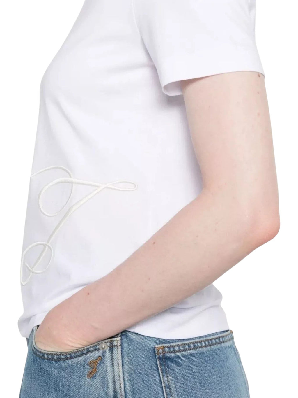 JACQUEMUS BIG J EMBROIDERED WHITE T-SHIRT