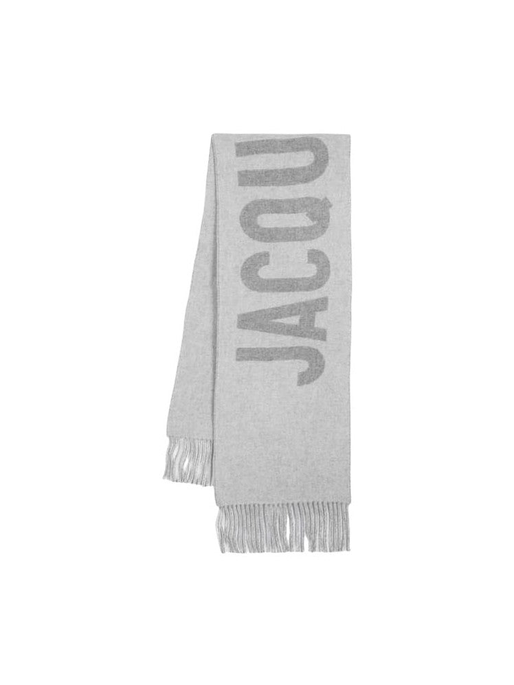 JACQUEMUS GREY 'THE JACQUEMUS' SCARF