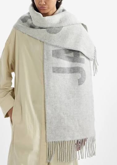 JACQUEMUS GREY 'THE JACQUEMUS' SCARF