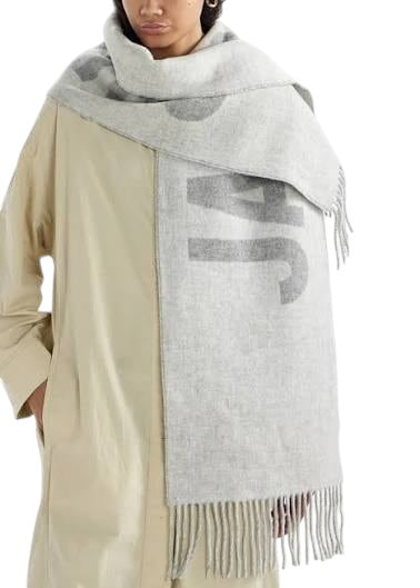 JACQUEMUS GREY 'THE JACQUEMUS' SCARF