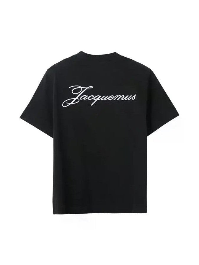 JACQUEMUS THE LOGO EMBROIDERED T-SHIRT BLACK