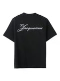 JACQUEMUS THE LOGO EMBROIDERED T-SHIRT BLACK