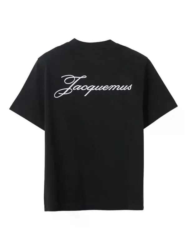 JACQUEMUS THE LOGO EMBROIDERED T-SHIRT BLACK