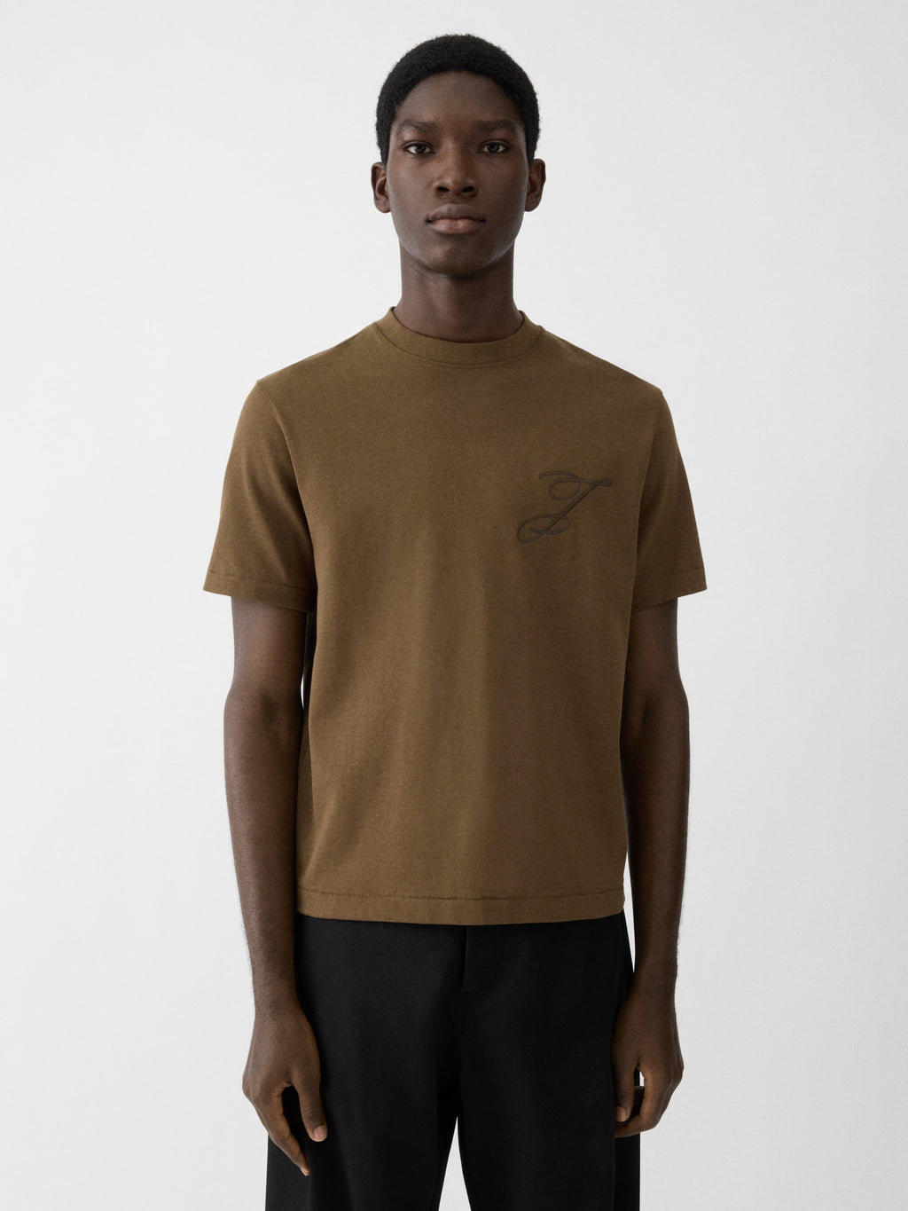JACQUEMUS THE LOGO EMBROIDERED T-SHIRT KHAKI