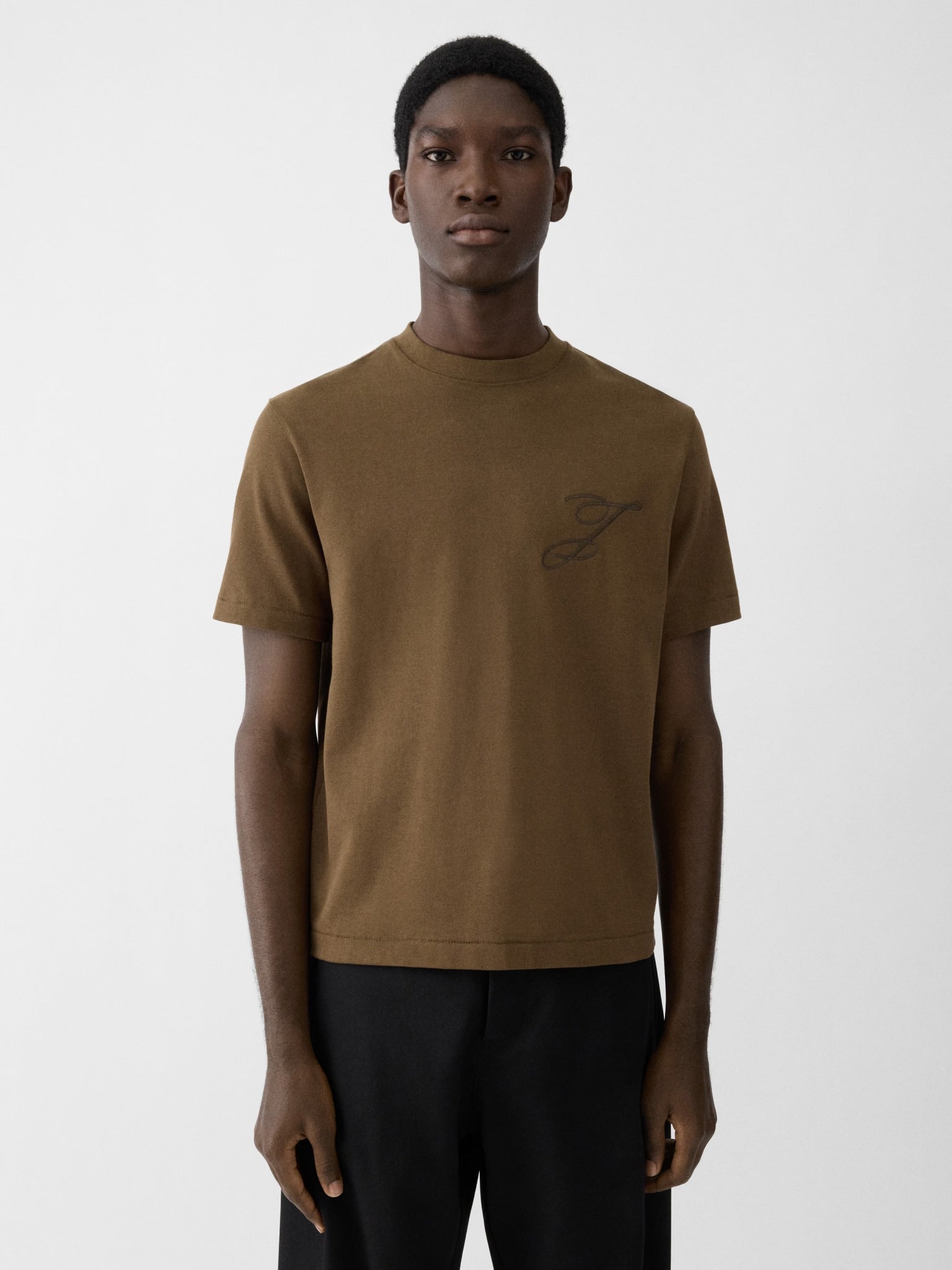JACQUEMUS THE LOGO EMBROIDERED T-SHIRT KHAKI